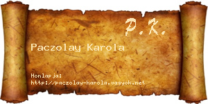 Paczolay Karola névjegykártya