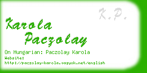 karola paczolay business card